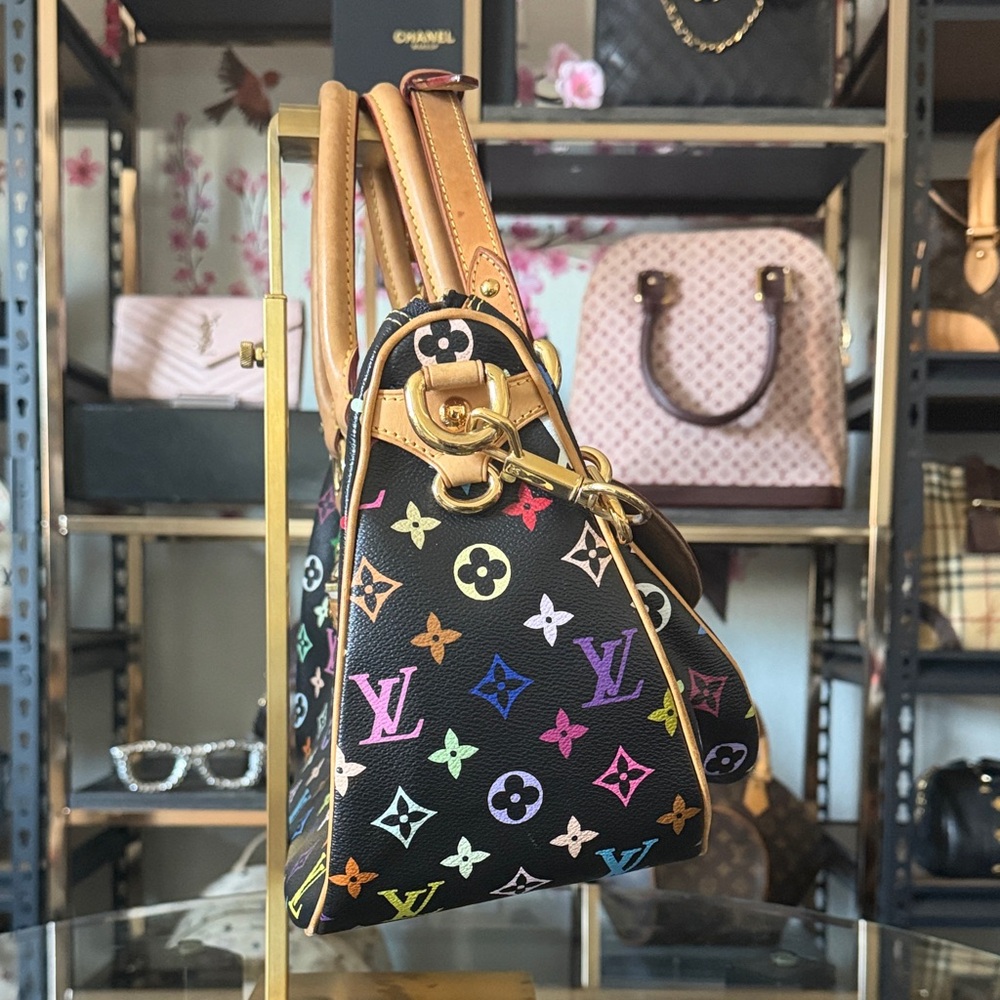 Louis Vuitton Rita Multicolor Black Takashi Murakami  Monogram Canvas Handbag - Picture 4 of 7